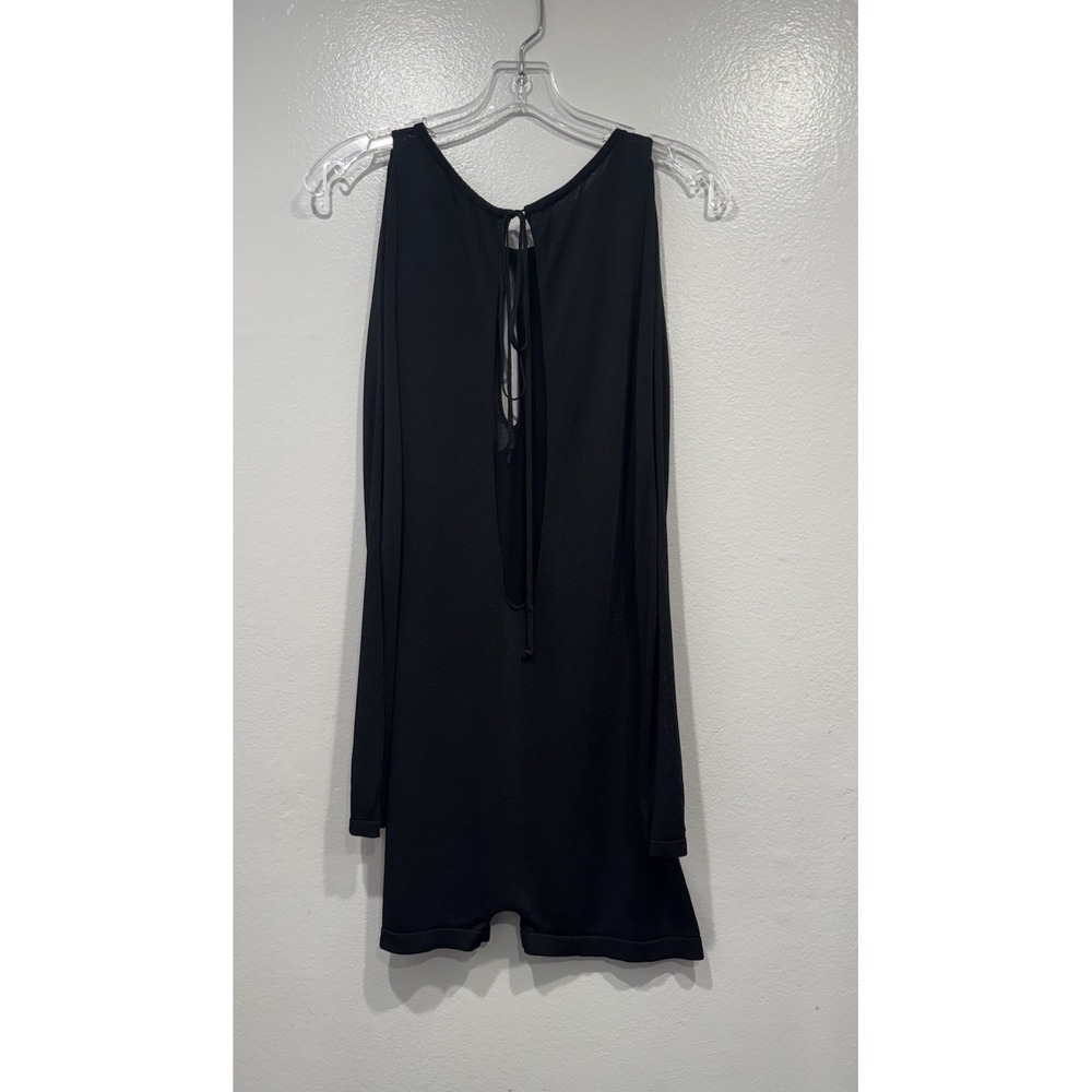 Aya Muse Romper Black Taormina Long Sleeve Open Back Cut Out Sleeve Small READ